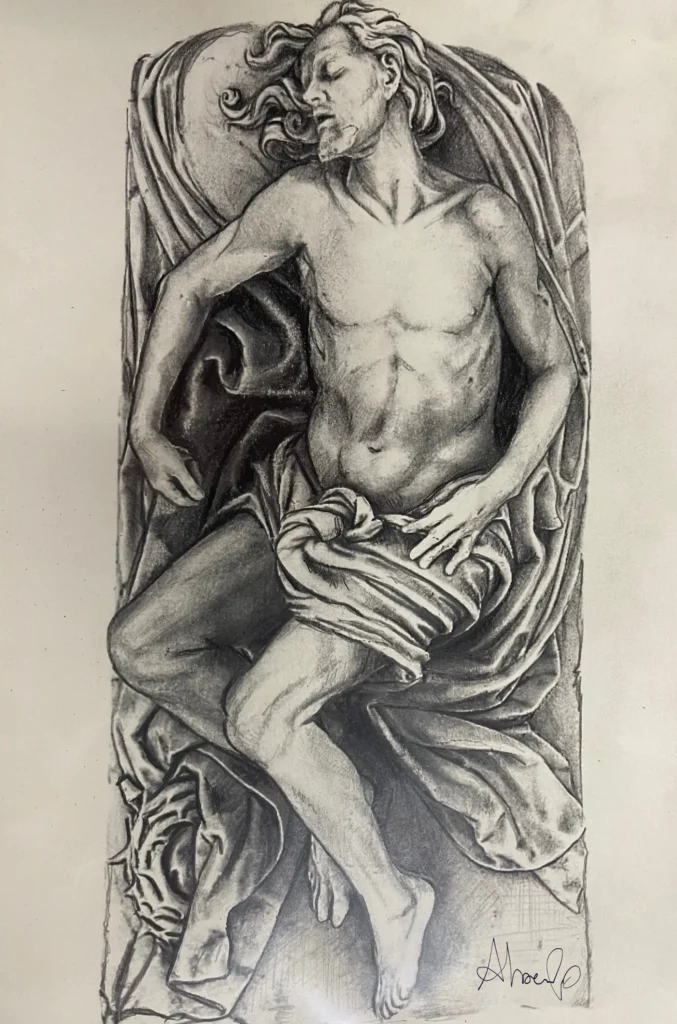 Matteo Bottiglieri-Cristo deposto-disegno di Antonio Nacarlo