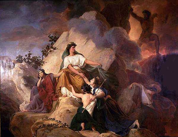 Figura 3 Cibele protegge Napoli dal Vesuvio- Francois Eduard Picot- pinacoteca di San Martino - 1832
