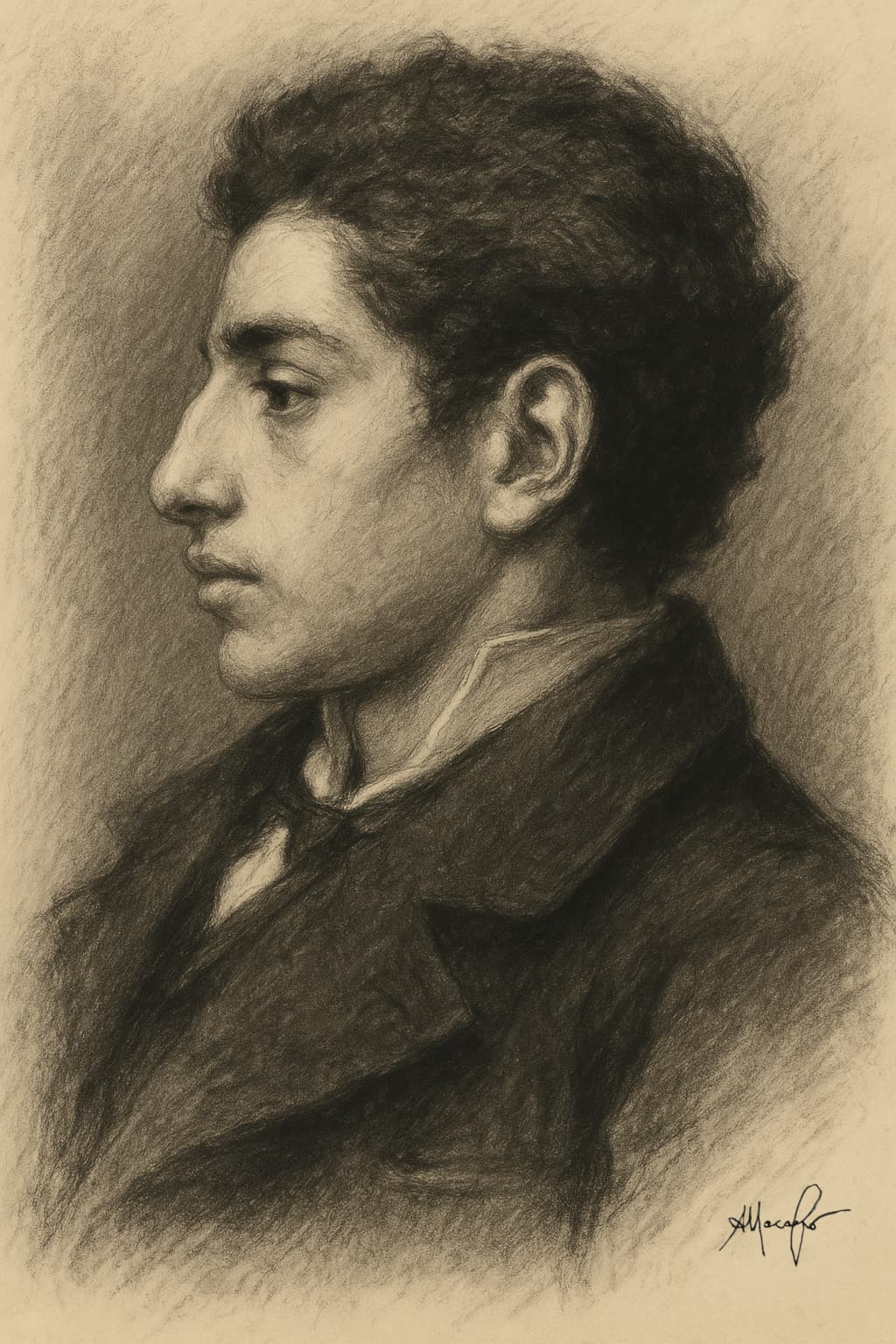 Ritratto di Vincenzo Migliaro - disegno di Antonio Nacarlo