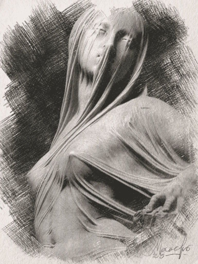 Disegno della Pudicizia Velata di Antonio Nacarlo