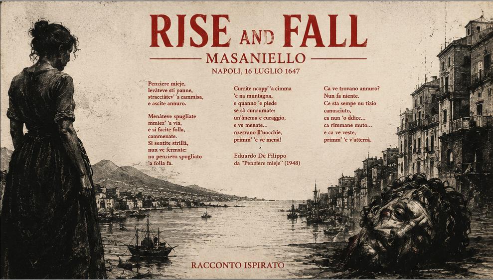 MASANIELLO — Rise and Fall — – scena urbana di Napoli illustrata